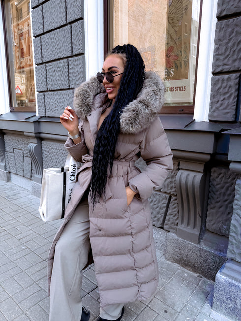 Long coat "CLIMATE ZONE" FC7529 - cappuccino
